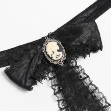 画像10: Black / Glossy pleated Gothic collar and bow tie / ジャボタイ (10)