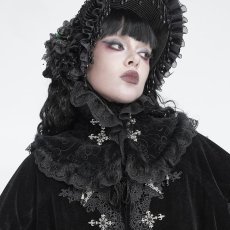 画像2: Cross Lace-Trimmed Velvet Neckwear / 付け襟【Devil Fashion】 (2)
