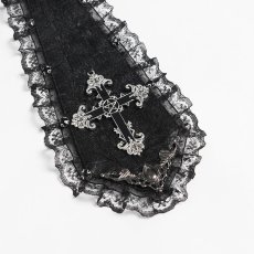 画像11: Black / Glossy pleated Gothic collar and bow tie / ジャボタイ (11)