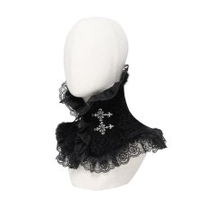 画像6: Cross Lace-Trimmed Velvet Neckwear / 付け襟【Devil Fashion】 (6)
