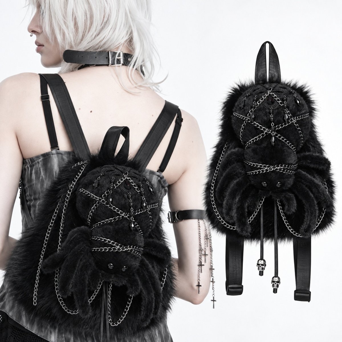 画像1: Spider / BLACK / ぬいぐるみバッグ【Devil Fashion】 (1)
