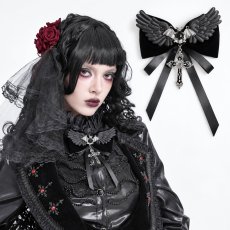 画像1: Bat Cross Bowknot Hairpin / ヘアピン / ブローチ【Devil Fashion】 (1)