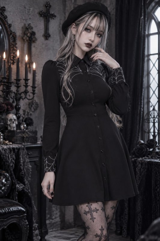 Spider Swinger Dress / 蜘蛛の巣 / ワンピース【KILL STAR】 | Spider