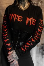画像1: Bite Me / ロングスリーブＴシャツ【VampireFreaks】 (1)
