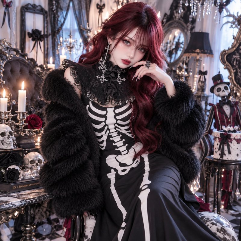 Skeleton Magick Maxi Dress / ワンピース【TOO FAST】 | Spider Rock Web