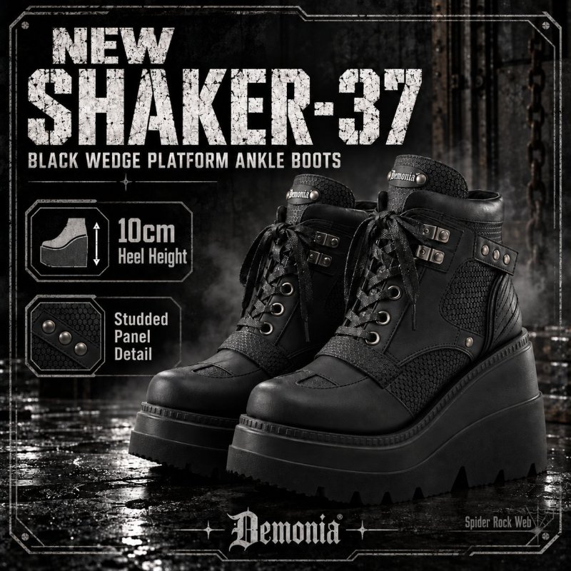 取り寄せ]SHAKER-37 / 厚底ブーツ【DEMONIA】 | Spider Rock Web