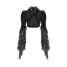 画像2: Gothic Patterned Velvet Lace Flared Sleeves Shrug / ボレロ【DARK IN LOVE】 (2)