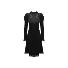 画像2: Gothic Doll Puff Sleeves Velvet Dress / ワンピース【DARK IN LOVE】 (2)