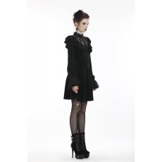 画像9: Gothic Lolita Lace V Neck Velvet Dress  / ワンピース【DARK IN LOVE】 (9)
