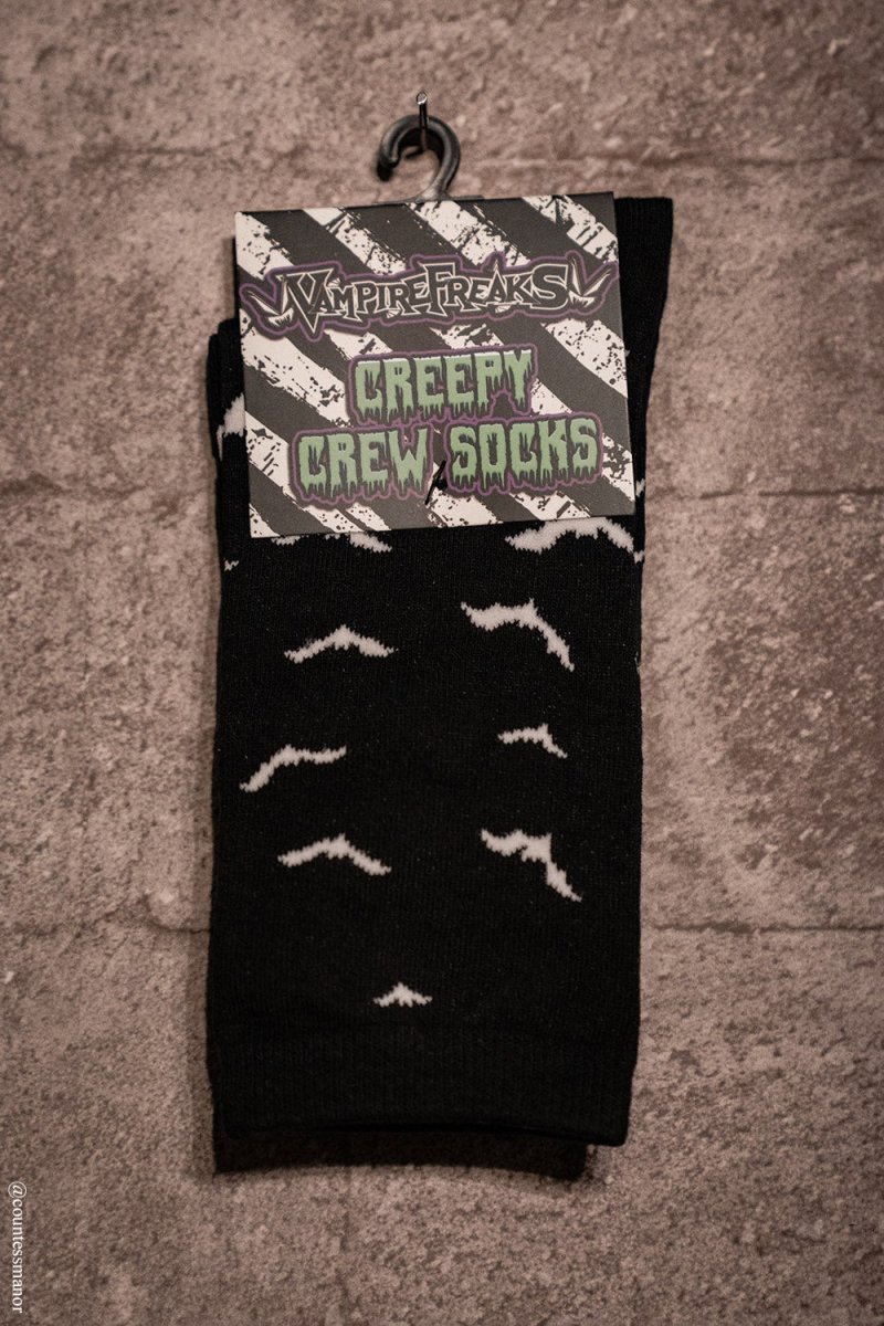 画像5: Phantom Bat Crew Socks / Black x White / ソックス【VampireFreaks】 (5)