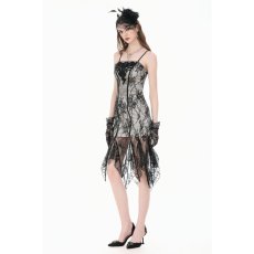画像8: Two-Tone Lace Patchwork Dress / 灰薔薇の残影 / ワンピース【DARK IN LOVE】 (8)