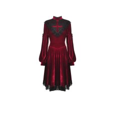 画像2: Gothic Ghost Blood Cross Velvet Dress / RED / ワンピース【DARK IN LOVE】 (2)