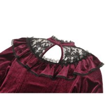 画像17: Dark Red Velvet Gothic Doll Dress / ワンピース【DARK IN LOVE】 (17)
