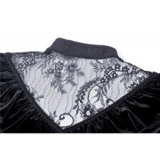 画像13: Gothic Lolita Lace V Neck Velvet Dress  / ワンピース【DARK IN LOVE】 (13)