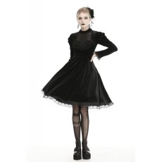 画像4: Gothic Doll Puff Sleeves Velvet Dress / ワンピース【DARK IN LOVE】 (4)