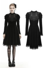 画像1: Gothic Doll Puff Sleeves Velvet Dress / ワンピース【DARK IN LOVE】 (1)
