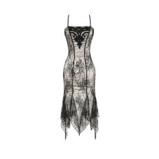 画像2: Two-Tone Lace Patchwork Dress / 灰薔薇の残影 / ワンピース【DARK IN LOVE】 (2)