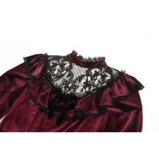 画像15: Dark Red Velvet Gothic Doll Dress / ワンピース【DARK IN LOVE】 (15)