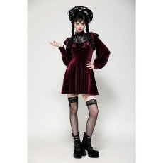 画像4: Dark Red Velvet Gothic Doll Dress / ワンピース【DARK IN LOVE】 (4)