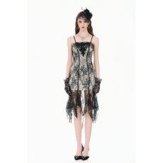 画像4: Two-Tone Lace Patchwork Dress / 灰薔薇の残影 / ワンピース【DARK IN LOVE】 (4)