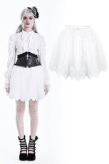 画像1: White Feather Poem - Balletcore Layered Mini Skirt / スカート【DARK IN LOVE】 (1)