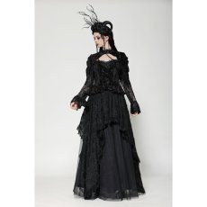 画像4: Dark rose embossed velvet lace sleeves top / トップス【DARK IN LOVE】 (4)