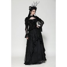 画像5: Dark rose embossed velvet lace sleeves top / トップス【DARK IN LOVE】 (5)