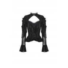 画像2: Dark rose embossed velvet lace sleeves top / トップス【DARK IN LOVE】 (2)