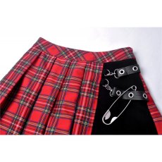 画像9: Grid irregular hem skirt / RED / スカート【DARK IN LOVE】 (9)