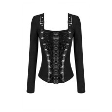画像2: Punk Square Neck Top with Buckled Straps / トップス【DARK IN LOVE】 (2)