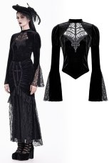 画像1: Gothic Velvet Mock-Neck Top / トップス【DARK IN LOVE】 (1)