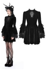 画像1: Gothic haunted cross bell sleeves dress / ワンピース【DARK IN LOVE】 (1)