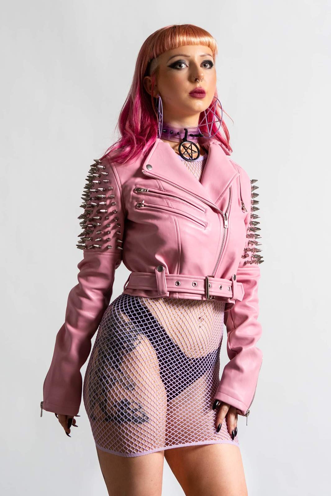 Disharmony Biker Jacket / PASTEL PINK【KILL STAR】 | Spider Rock Web