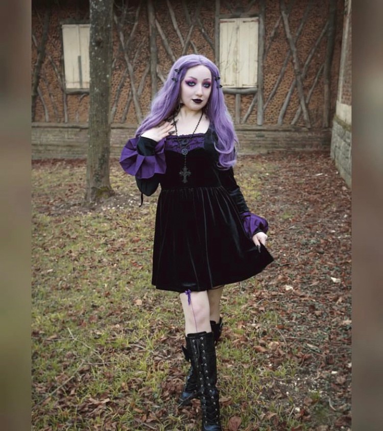 Walpurgis Night purple splicing dress / ワンピース【DARK IN LOVE  
