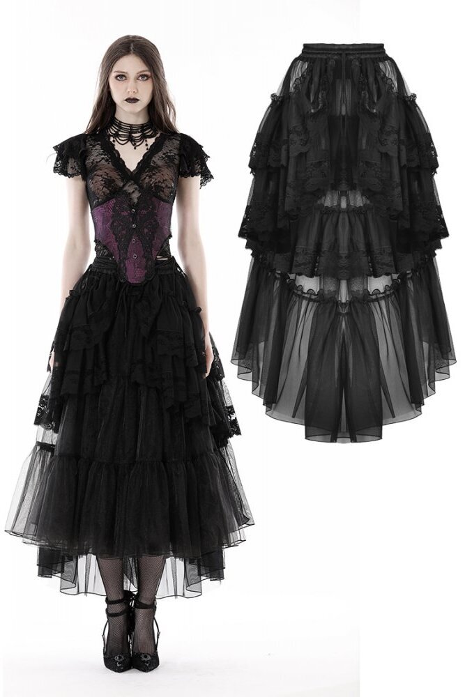 Punk layered frilly high low skirt / スカート【DARK IN LOVE