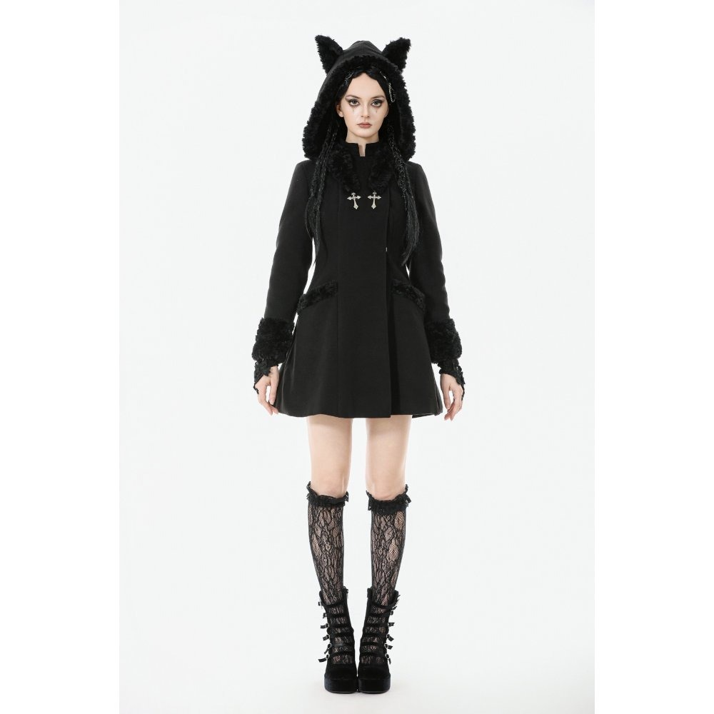 画像8: Cute Cat Ear Fuzzy Hoodie Coat / コート【DARK IN LOVE】 (8)