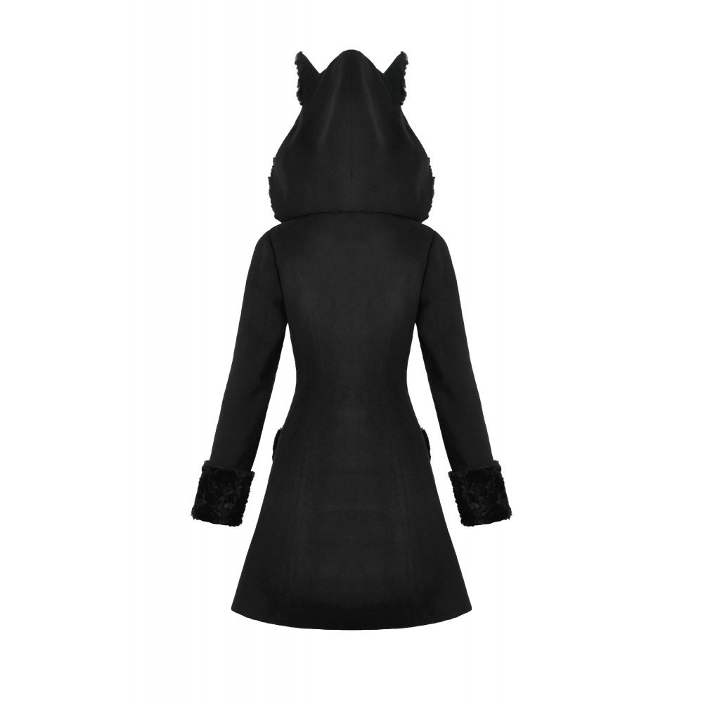 画像3: Cute Cat Ear Fuzzy Hoodie Coat / コート【DARK IN LOVE】 (3)