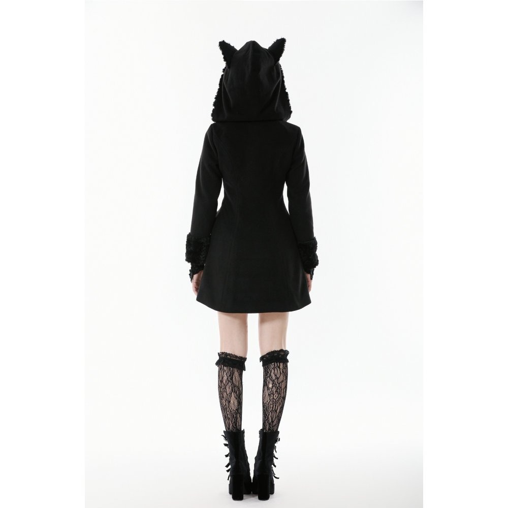 画像10: Cute Cat Ear Fuzzy Hoodie Coat / コート【DARK IN LOVE】 (10)