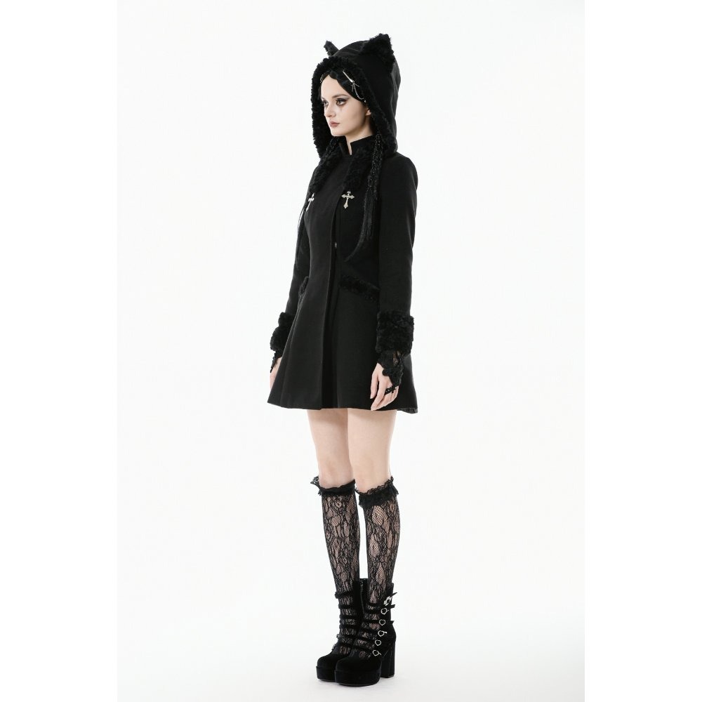 画像9: Cute Cat Ear Fuzzy Hoodie Coat / コート【DARK IN LOVE】 (9)