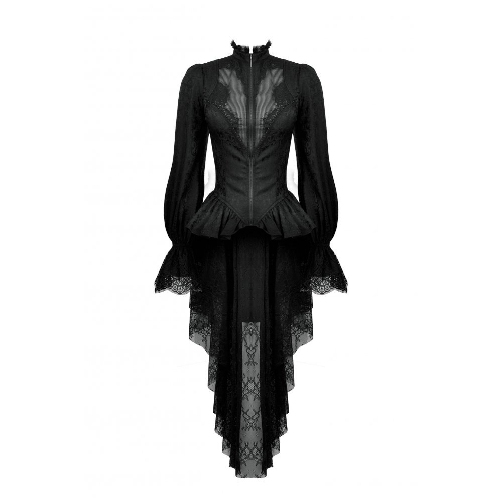 画像2: Gothic sexy see-through high low lace top / トップス【DARK IN LOVE】 (2)