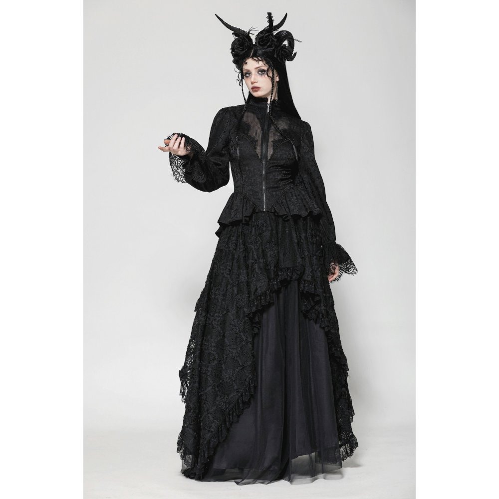 画像4: Gothic sexy see-through high low lace top / トップス【DARK IN LOVE】 (4)