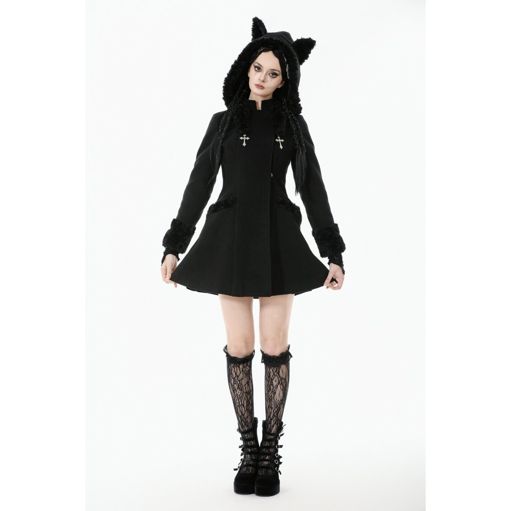 画像6: Cute Cat Ear Fuzzy Hoodie Coat / コート【DARK IN LOVE】 (6)