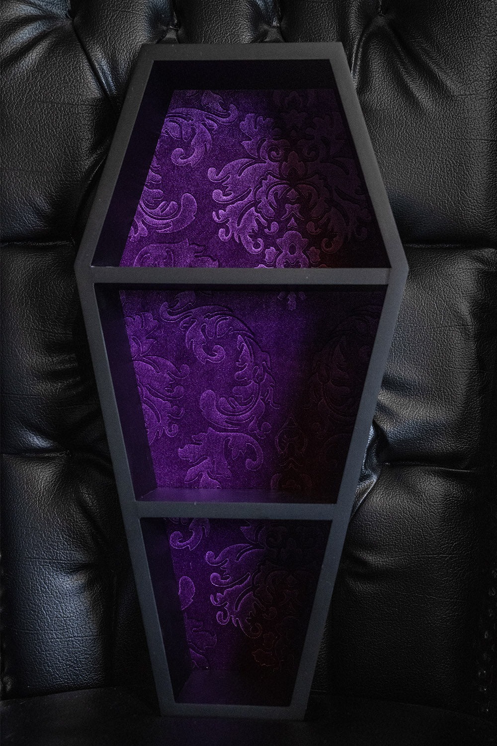 Haunted Mansion Coffin Shelf / Purple Velvet / 棺型シェルフ