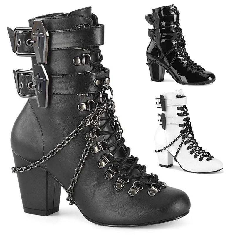 取り寄せ]VIVIKA-128 / バックルヒールブーツ【DEMONIA】 | Spider