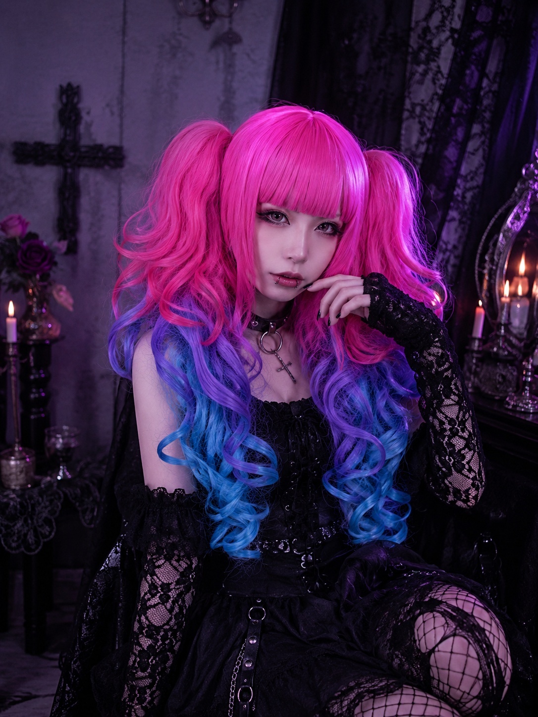 🔥SALE🔥3色フルウィッグ（ピンク・パープル・ブルー） | Spider Rock Web
