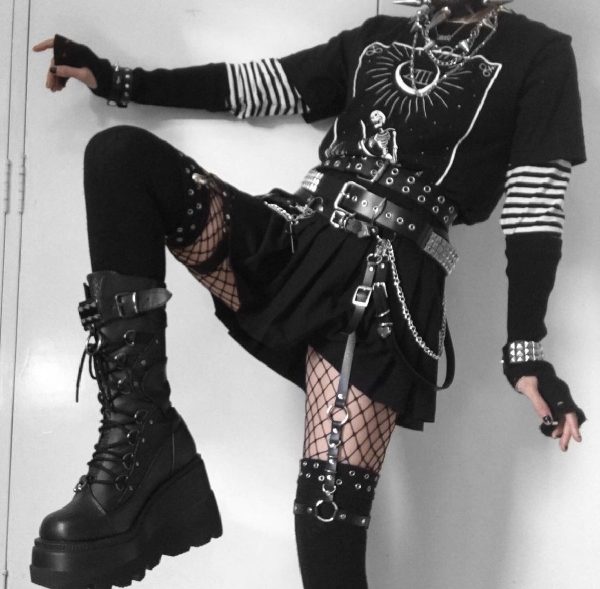 取り寄せ]SHAKER-70 / ウェッジソール厚底ブーツ【DEMONIA】 | Spider